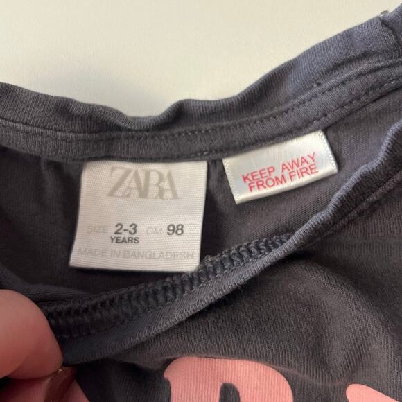 Zara Kids Baby 2T 3T Grey Long Sleeve Paris Mouse Tee T-Shirt - Picture 3 of 3